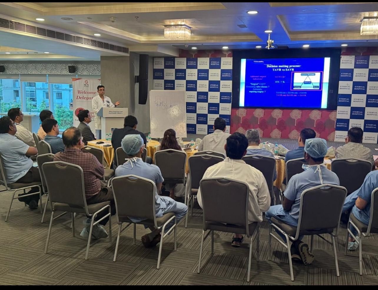 TAVR workshop where cardiologist across India came and learned about transcatheter aortic valve replacement