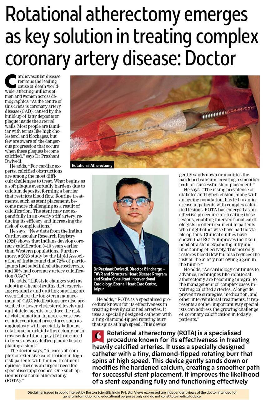 Rotational atherectomy emerges as key solution in treating comples coronary artery disease: Doctor